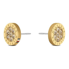 Orecchini Donna Tommy Hilfiger 2780566 Placcati Oro con Cristalli, Colore: Placcato Oro