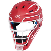 Rawlings | MACH PRO Casco de Receptor | Béisbol | Escarlata/Blanco | Junior | 6 1/2" - 7"
