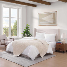 Tommy Hilfiger - Manta de punto cable ultra suave para cama o sofá, ropa de cama ligera con textura suave