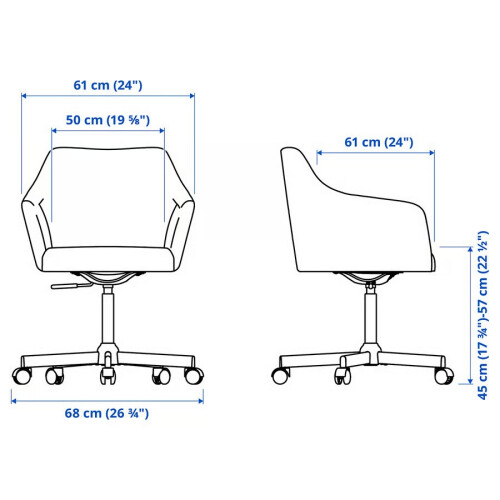 IKEA TOSSBERG/MALSKÄR Office Chair 67x67x57 cm 2