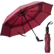 Mr. Pen- Winddichte Reisparaplu, Rood, Automatische Paraplu voor Regen, Compacte Paraplu