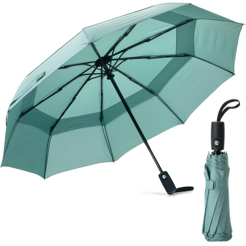 Mr. Pen - Winddichter Reise-Regenschirm, Grün, Automatischer, kompakter Regenschirm