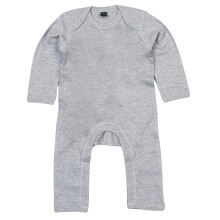 (6-12 Months, Heather Grey) Babybugz Baby Long-Sleeved Babygrow