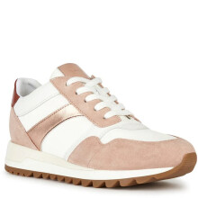 (6 UK, Nude/White) Geox Womens/Ladies Tabelya Leather Trainers