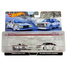 Hot Wheels HCY73 Premium 2 Pack Lancia Rally 037 / '84 Audi Sport Quattro [3 Años y Más] Mini Blanca