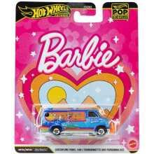 Hot Wheels Custom GMC Panel Van Barbie Pop Calture Premium Series 1:64 Scale Collectible Die Cast Metal Toy Car Model with Rubber Real Riders