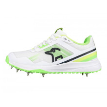 (12 UK, White/Yellow/Green) Kookaburra Unisex Adult KC 2.0 Spiked Cricket Shoes