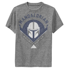 STAR WARS T-shirt Performance Garçon The Mandalorian Emblème Guerrier, T-shirts Graphiques