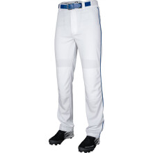 Rawlings boys Semi-Relaxed Full Length Baseball Pants | Youth Sizes | Piped | Multiple Colors White / Royal, X-Large
