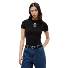 Camiseta gráfica ajustada Tommy Hilfiger F1 para mujer, negra, grande