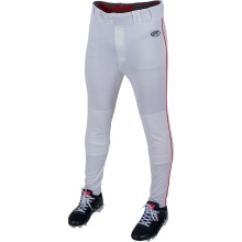Pantalons de Baseball Rawlings Launch pour Hommes | Coupe Jogger Tapered | Tailles Adultes | Piped | Plusieurs Couleurs Blanc/Scarlet, Petit
