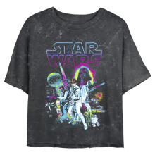 Star Wars Junior's Neon Hope T-Shirt, Kurzarm, Schwarz, Mittel