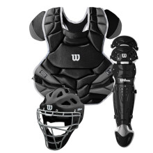WILSON C1K NOCSAE Catcher's Gear Kit, Intermediate - Black