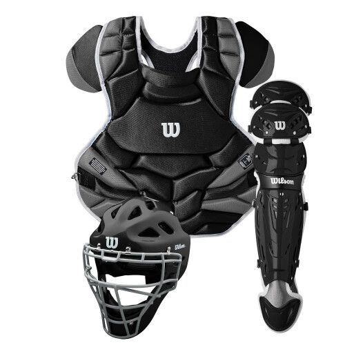 Wilson WILSON C1K NOCSAE Catcher's Gear Kit, Intermediate - Black