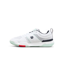 WILSON Pickle Pro Scarpe da Pickleball Uomo - Bianco/Bay/Corallo Fiammante, Taglia 11
