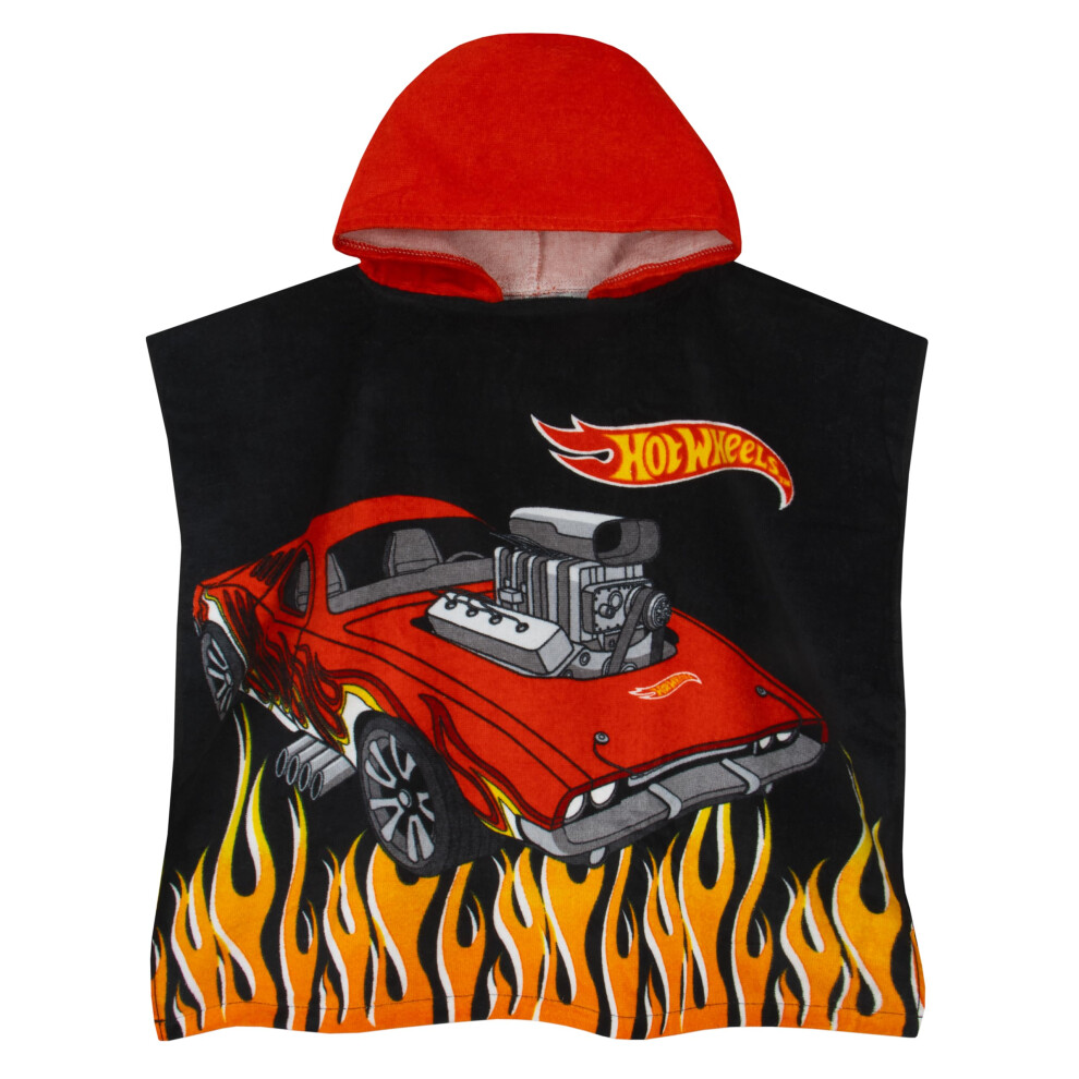 Hot Wheels Towel Poncho, Car Hooded Towel For Kids, Boys Beach Towels And Swimming Towels, One Size, Black - Image 3