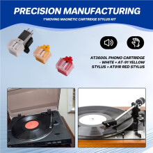 AT3600L Moving Magnetic Cartridge Stylus+AT91R Needle AT91 Needle for LP Vinyl Record Player Turntable Phonograph