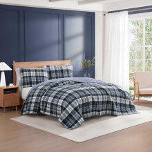 Tommy Hilfiger - Queen Quilt Set, Zacht Katoen met Ademend Gevoel, Lichtgewicht Beddegoed, 3-delige Set