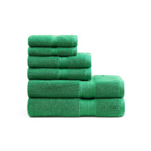 Tommy Hilfiger - Set di Asciugamani, Cotone Assorbente Zero Twist, Peso Medio, Certificato Oeko-Tex (Verde Moderno, 6 Pezzi)