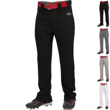 Rawlings boys LAUNCH Series Baseball Pants | Full Length Semi-Relaxed Fit | Youth Sizes | Solid | Multiple Colors Black, Large