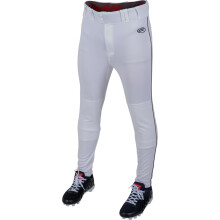 Rawlings Boys Launch Series Baseball Pants | Tapered Jogger Fit | Youth Sizes | Piped | Multiple Colors White/Black, Large