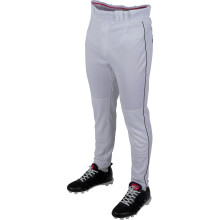 Rawlings Herr PRO 150 Serie Basebollbyxor | Taperad Jogger Passform | Vuxenstorlekar | Piped | Flera Färger Vit/Svart, Large