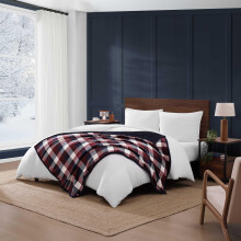 Tommy Hilfiger - Fleecepläd för Soffa 50x70, Ultra Mjuk Vändbar Pläd, Americana Dekor, Ruta