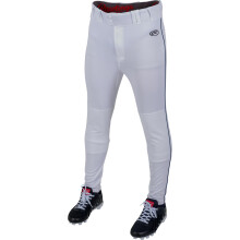 Rawlings Boys Launch Series Baseball Pants | Tapered Jogger Fit | Youth Sizes | Piped | Multiple Colors White/Navy, Large