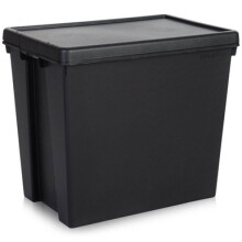 Wham Bam 92L Recycled Heavy Duty Storage Box with Lid - Black