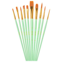 Mr. Pen- Artist Paint Brushes for Acrylic Painting, 10 pcs, Mint Whisper Ergonomic Wooden Handle, Synthetic Bristles in Different Sizes & Shapes, Wate