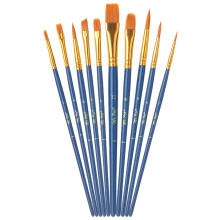 Mr. Pen- Artist Paint Brushes for Acrylic Painting, 10 pcs, Midnight Current Ergonomic Wooden Handle, Synthetic Bristles in Different Sizes & Shapes,