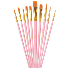 Mr. Pen- Artist Paint Brushes for Acrylic Painting, 10 pcs, Rose Petal Ergonomic Wooden Handle, Synthetic Bristles in Different Sizes & Shapes, Waterc