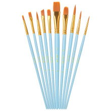 Mr. Pen- Artist Paint Brushes for Acrylic Painting, 10 pcs, Sky Blue Ergonomic Wooden Handle, Synthetic Bristles in Different Sizes & Shapes, Watercol
