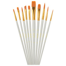Mr. Pen- Artist Paint Brushes for Acrylic Painting, 10 pcs, Soft Gray Ergonomic Wooden Handle, Synthetic Bristles in Different Sizes & Shapes, Waterco