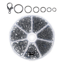 Mr. Pen- Open Jump Rings and Lobster Clasps, 1014 pcs, 6 Sizes, Black, Open Jump Rings for Jewelry Making, Jump Rings and Lobster Clasps, Jewelry Jump