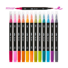 Mr. Pen - Pennarelli a Doppia Punta, 12 pz, Colori Vivaci, Pennarello a Pennello e Punta Fine