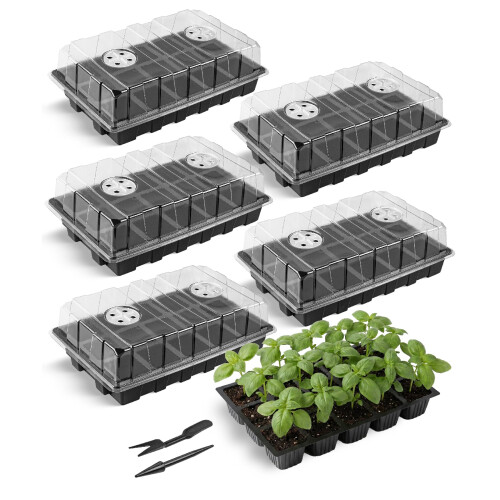Mr. Pen Kit de 5 Plateaux de Semis, Trays de Germination Durables avec Couvercles Ventilés