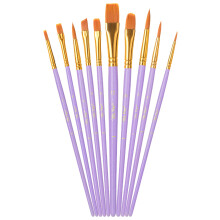 Mr. Pen- Artist Paint Brushes for Acrylic Painting, 10 pcs, Soft Purple Ergonomic Wooden Handle, Synthetic Bristles in Different Sizes & Shapes, Water