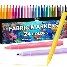 Mr. Pen - Pennarelli per Tessuto, 24 Pezzi, Colorati e Permanenti per Abbigliamento, T-Shirt e Borse