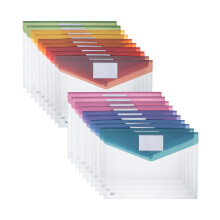 Mr. Pen- Clear Plastic Envelopes, 20 Pack, A4, Letter Size, Colorful, Clear Folders for Documents Plastic Envelopes for Documents
