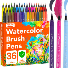 Mr. Pen - Pennarelli Acquerello, 36 Pezzi, Non Tossici, Pennelli per Colorare, Calligrafia, Mischiare, Diario