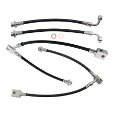TRQ Bromsslangset Kompatibel med 2011-2012 INFINITI G25 2008 G35 2009-2012 G37 Nissan 370Z