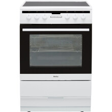 Amica 608CE2TAW 60cm Free Standing Electric Cooker with Ceramic Hob White A