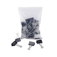Universal 10220VP Große Büroklammern, Zip-Beutel, 1-Zoll Fassungsvermögen, 2-Zoll Breite, Schwarz, 36/Pack