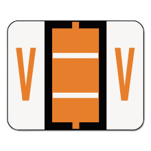 Smead BCCR Färgglad Alfabetisk Etikett, V, Rulle, Mörk Orange, 500 etiketter per rulle, (67092)
