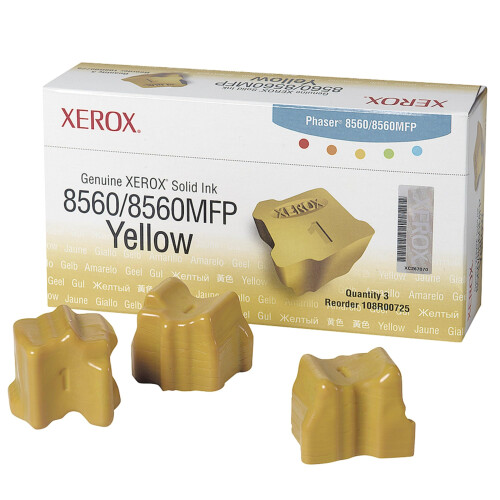Xerox 8560 Gula Solid Ink Sticks, 3-pack, 108R00725