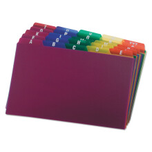 Oxford Poly Index Kaartgidsen, Alfabetisch, A-Z, Assortiment Kleuren, 5" x 8" Formaat, 25 Gidsen per Set (73155)