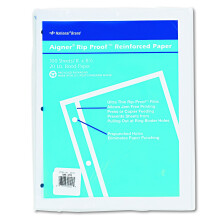 Nationale Rip Proof Versterkte Vulpapier, 3-Gaatjes, 8,5 X 11, Onbeschreven, 100/stuk, Wit