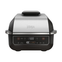 Ninja EG201 Foodi Grill 6-en-1 avec Air Fry, Rôtir, Cuire, Griller, Déshydrater, 2e Génération, Noir/Argent