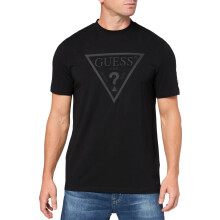 Guess Herrar Eco Tonal Logo T-Shirt, Jet Black, Medium